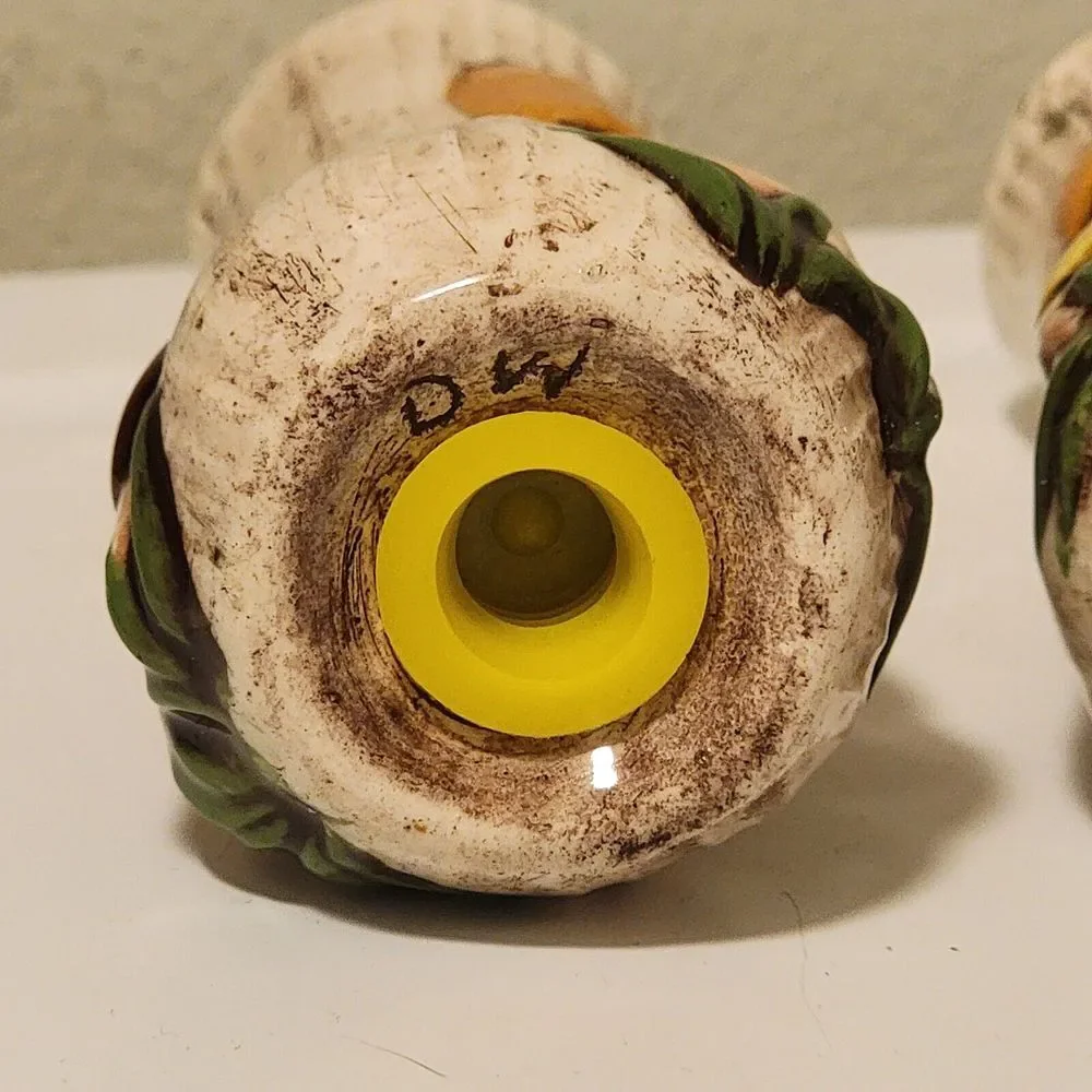 Vintage 70s Ceramic Groovy Mushroom Salt & Pepper Shaker Set 4.5